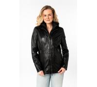 Lederjacke MAURITIUS "MWTaja", Damen, Gr. M, schwarz, Obermaterial: 100% Schafsleder. Futter: 100% Baumwolle. Ärmelfutter: 100% Polyester, unifarben, regular fit hüftbedeckend, Jacken, mit Stehkragen