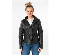 Lederjacke MAURITIUS "MWTary SF", Damen, Gr. M, schwarz, Obermaterial: 100% Schafsleder. Futter: 100% Baumwolle. Kapuze: 55% Baumwolle, 45% Polyester. Ärmelfutter: 100% Polyester, unifarben, slim fit 