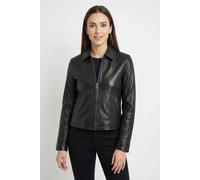 Lederjacke MAURITIUS "MWZimonna OT", Damen, Gr. XL (42), schwarz, Obermaterial: 100% Schafsleder. Futter: 100% Baumwolle, unifarben, schmal hüftlang, mit Schlitz, Jacken, mit Umlegekragen (17852048-XL