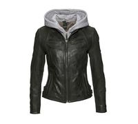 Lederjacke MAURITIUS "NOLA", Damen, Gr. M/38, grün (forest grün), Obermaterial: 100% Schafsleder. Futter: 100% Baumwolle. Kapuze: 55% Polyester, 45% Baumwolle. Ärmelfutter: 100% Polyester, kontrastfar