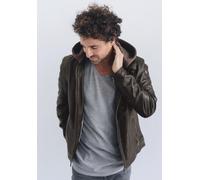 Lederjacke MAURITIUS "Rylo LAKEV", Damen, Gr. 3XL, braun (schwarz braun), Obermaterial: 100% Schafsleder. Futter: 100% Baumwolle. Ärmelfutter: 100% Polyester, unifarben, regular fit, mit Reißverschlus