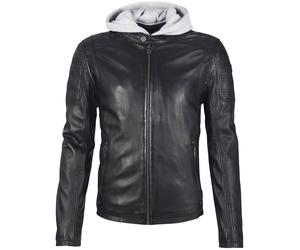 Lederjacke MAURITIUS "Rylo LAKEV", Herren, Gr. S, schwarz, Obermaterial: 100% Schafsleder. Futter: 100% Baumwolle. Kapuze: 55% Baumwolle, 45% Polyester. Ärmelfutter: 100% Polyester, kontrastfarbene De