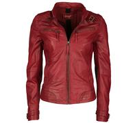 Maze Damen Lederjacke Ryana Übergangsjacke schwarz Biker Look MJ-31, Grösse:L, Farbe:Rot
