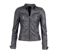 Lederjacke MAZE "31Ryana", Damen, Gr. XXL, grau (dunkelgrau), Obermaterial: 100% Lammleder; Futter: 100% Baumwolle; Ärmelfutter: 100% Polyester, Jacken (23424019-XXL) dunkelgrau