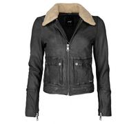 Lederjacke MAZE "42020103", Damen, Gr. M, schwarz, Obermaterial: 100% Lammleder / Futter: 100% Baumwolle / Kragen: 100% Polyester / Ärmelfutter: 100% Polyester, Jacken (57783709-M) schwarz