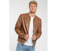Lederjacke MAZE "42020524", Herren, Gr. M, braun (cognac), Obermaterial: 100% Lammleder. Innenfutter: 100% Baumwolle. Ärmelfutter: 100% Polyester, ohne Bündchen, Jacken (97689766-M) cognac