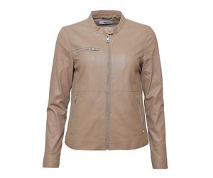Lederjacke MAZE "42021104", Damen, Gr. XS, grau (taupe), Obermaterial: 100% Lammleder. Innenfutter: 100% Baumwolle. Ärmelfutter: 100% Polyester, Jacken (21416266-XS) taupe