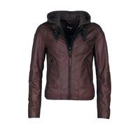 Lederjacke MAZE "42021133", Damen, Gr. XL, braun (schwarz braun), Obermaterial: 100% Lammleder; Innenfutter: 100% Polyester; Kapuze: 55% Baumwolle, 45% Polyester, Jacken (88178221-XL) schwarz braun