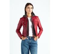 Lederjacke MAZE "42021133", Damen, Gr. XL, rot (chili), Obermaterial: 100% Lammleder; Innenfutter: 100% Polyester; Kapuze: 55% Baumwolle, 45% Polyester, Jacken (56376610-XL) chili