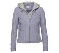 Lederjacke MAZE "42021133", Damen, Gr. XXL, blau (skyline blau), Obermaterial: 100% Lammleder / Innenfutter: 100% Polyester / Kapuze: 55% Baumwolle, 45% Polyester, Jacken (87869859-XXL) skyline blau