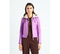 Lederjacke MAZE "42021133", Damen, Gr. XXL, lila (lila lila), Obermaterial: 100% Lammleder. Innenfutter: 100% Polyester. Kapuze: 55% Baumwolle, 45% Polyester, Jacken (63376406-XXL) lila lila