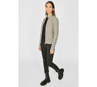 Lederjacke MAZE "4202117", Damen, Gr. XXL, grau (stone), Obermaterial: 100% Lammleder / Futter: 100% Baumwolle / Ärmelfutter: 100% Polyester, Jacken (29595036-XXL) stone