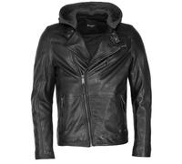 Lederjacke MAZE "42021183", Herren, Gr. M, schwarz, Obermaterial: 100% Lammleder; Innenfutter: 100% Baumwolle; Ärmelfutter: 100% Polyester; Kapuze: 55% Baumwolle, 45% Polyester, Jacken (66293213-M) sc
