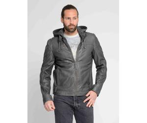 Lederjacke MAZE "42021309", Herren, Gr. XXL, grau, Obermaterial: 100% Lammleder. Futter: 100% Baumwolle. Ärmelfutter: 100% Polyester. Kapuze: 52% Baumwolle. 48% Polyester, Jacken (30973849-XXL) grau