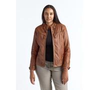 Lederjacke MAZE "42021313", Damen, Gr. 48, braun (cognac), Obermaterial: 100% Lammleder. Futter: 100% Baumwolle. Ärmelfutter: 100% Polyester, Jacken (14693346-48) cognac