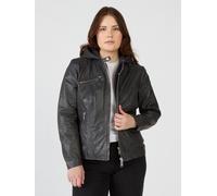 Lederjacke MAZE "42021318", Damen, Gr. 46, grau (anthra), Obermaterial: 100% Lammleder; Futter: 100% Baumwolle; Ärmelfutter: 100% Polyester; Kapuze: 55% Baumwolle, 45% Polyester, Jacken (38125410-46)