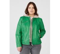 Lederjacke MAZE "42021318", Damen, Gr. 52, bright grün, Obermaterial: 100% Lammleder; Futter: 100% Baumwolle; Ärmelfutter: 100% Polyester; Kapuze: 55% Baumwolle, 45% Polyester, Jacken (43901843-52) br