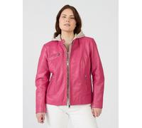 Lederjacke MAZE "42021318", Damen, Gr. 54, pink, Obermaterial: 100% Lammleder; Futter: 100% Baumwolle; Ärmelfutter: 100% Polyester; Kapuze: 55% Baumwolle, 45% Polyester, Jacken (83005325-54) pink
