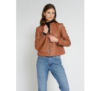 Lederjacke MAZE "4202166" Gr. L, braun (cognac), Damen, Obermaterial: 100% Lammleder / Futter: 100% Polyester / Ärmelfutter: 100% Polyester, Jacken (70341800-L) cognac