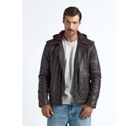 Lederjacke MAZE "42023042", Herren, Gr. XL, schwarz braun, Obermaterial: 100% Lammleder; Futter: 91% Baumwolle, 9% Poleyester, ohne Bündchen, Jacken (84462712-XL) schwarz braun