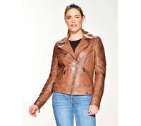 Lederjacke MAZE "Colbynord", Damen, Gr. 3XL, braun (cognac), Obermaterial: 100% Ziegenleder. Futter: 100% Baumwolle. Ärmelfutter: 100% Polyester, Jacken (27188358-XXXL) cognac
