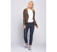 Lederjacke MAZE "Linden", Damen, Gr. L, gelb (shadow), Obermaterial: 100% Lammnappaleder. Futter: 100% Polyester. Strickmaterial: 95% Baumwolle, 5% Elastan, Jacken (20202442-L) shadow