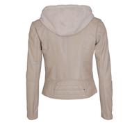 Lederjacke MAZE "Mico", Damen, Gr. L, beige (sand), Obermaterial: 100% Lammleder; Innenfutter: 100% Polyester; Kapuze: 55% Baumwolle, 45% Polyester, Jacken (63204566-L) sand