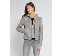 Lederjacke MAZE "Mico", Damen, Gr. M, grau, Obermaterial: 100% Lammleder. Innenfutter: 100% Polyester. Kapuze: 55% Baumwolle, 45% Polyester, Jacken (43722848-M) grau