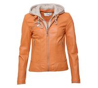 Lederjacke MAZE "Mico", Damen, Gr. M, orange (tangerine), Obermaterial: 100% Lammleder; Innenfutter: 100% Polyester; Kapuze: 55% Baumwolle, 45% Polyester, Jacken (51781067-M) tangerine