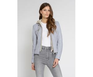 Lederjacke MAZE "Mico", Damen, Gr. XS, blau (baby blau), Obermaterial: 100% Lammleder. Innenfutter: 100% Polyester. Kapuze: 55% Baumwolle, 45% Polyester, Jacken (94012511-XS) baby blau