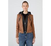 Lederjacke MAZE "Mico", Damen, Gr. XS, braun (cognac), Obermaterial: 100% Lammleder. Innenfutter: 100% Polyester. Kapuze: 55% Baumwolle, 45% Polyester, Jacken (13378145-XS) cognac
