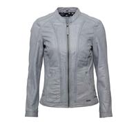 Lederjacke MUSTANG "3101603", Damen, Gr. L, blau (grau blau), Obermaterial: 100% Lammleder; Innenfutter: 100% Baumwolle; Ärmelfutter: 100% Polyester, Jacken (28431836-L) grau blau