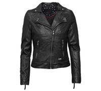 Lederjacke MUSTANG "310171", Damen, Gr. S, schwarz, Obermaterial: 100% Lammleder; Futter: 100% Baumwolle; Ärmelfutter: 100% Polyester, Jacken (91482743-S) schwarz