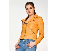 Lederjacke MUSTANG "31019198", Damen, Gr. L, gelb (curry), Obermaterial: 100% Lammleder. Innenfutter: 100% Baumwolle. Fütterung: 90% Baumwolle, 10% Polyester. Ärmelfutter: 100% Polyester, Jacken (2152