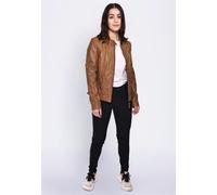 Lederjacke MUSTANG "31019267", Damen, Gr. L, braun (cognac), Obermaterial: 100% Lammleder / Futter: 100% Baumwolle / Ärmelfutter: 100% Polyester, Jacken (86384545-L) cognac