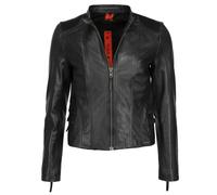 Lederjacke MUSTANG "31020146", Damen, Gr. XL, schwarz, Obermaterial: 100% Lammleder; Futter: 100% Baumwolle; Ärmelfutter: 100% Polyester, Jacken (74973028-XL) schwarz