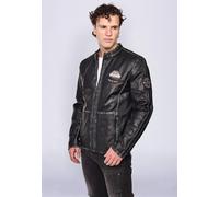 Lederjacke MUSTANG "31020185", Herren, Gr. M, schwarz, Obermaterial: 100% Lammleder. Futter: 100% Baumwolle. Wattierung: 100% Polyester. Ärmelfutter: 100% Polyester, ohne Bündchen, Jacken (37716009-M)