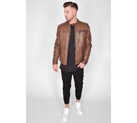 Lederjacke MUSTANG "31020238", Herren, Gr. L, braun (brandy), Obermaterial: 100% Lammleder; Innenfutter: 60% Baumwolle, 40% Polyester; Füllung: 100% Polyester; Ärmelfutter: 100% Polyester, Jacken (594