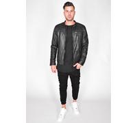 Lederjacke MUSTANG "31020238", Herren, Gr. M, schwarz, Obermaterial: 100% Lammleder; Innenfutter: 60% Baumwolle, 40% Polyester; Füllung: 100% Polyester; Ärmelfutter: 100% Polyester, Jacken (79076944-M