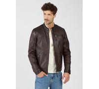Lederjacke MUSTANG "31020238", Herren, Gr. S, braun, Obermaterial: 100% Lammleder; Innenfutter: 60% Baumwolle, 40% Polyester; Füllung: 100% Polyester; Ärmelfutter: 100% Polyester, Jacken (76153927-S) 
