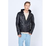 Lederjacke MUSTANG "31020242", Herren, Gr. XXL, schwarz, Obermaterial: 100% Lammleder; Ärmelfutter: 100% Polyester; Futter: 80% Baumwolle, 20% Polyester; Kapuze: 55% Baumwolle, 45% Polyester, ohne Bün