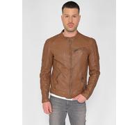 Lederjacke MUSTANG "31021311", Herren, Gr. XXL, braun (cognac), Obermaterial: 100% Lammleder; Innenfutter: 100% Baumwolle; Ärmelfutter: 100% Polyester, Jacken (60689453-XXL) cognac