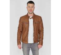 Lederjacke MUSTANG "31021312", Herren, Gr. S, braun (cognac), Obermaterial: 100% Lammleder. Innenfutter: 100% Baumwolle. Ärmelfutter: 100% Polyester, Jacken (60827932-S) cognac