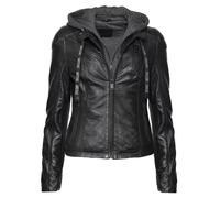 Lederjacke MUSTANG "31021533", Damen, Gr. S, schwarz, Obermaterial: 100% Lammleder; Futter: 60% Baumwolle, 40% Polyester; Ärmelfutter: 100% Polyester; Kaputze: 55% Baumwolle, 45% Polyester, Jacken (89