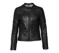 Lederjacke MUSTANG "31021534", Damen, Gr. S, schwarz, Obermaterial: 100% Lammleder; Futter: 90% Baumwolle, 10% Polyester; Ärmelfutter: 100% Polyester, Jacken (85439415-S) schwarz
