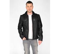 Lederjacke MUSTANG "31021630", Herren, Gr. L, schwarz, Obermaterial: 100% Lammleder / Innenfutter: 100% Baumwolle / Ärmelfutter: 100% Polyester, Ziersteppung, Jacken (60269122-L) schwarz
