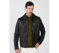 Lederjacke MUSTANG "31021630", Herren, Gr. S, schwarz, Obermaterial: 100% Lammleder / Innenfutter: 100% Baumwolle / Ärmelfutter: 100% Polyester, Jacken (60269122-S) schwarz