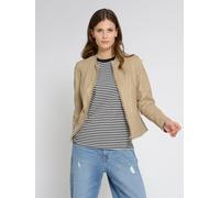 Lederjacke MUSTANG "31022106", Damen, Gr. XL, beige (sand), Obermaterial: 100% Lammleder; Futter: 100% Baumwolle; Ärmelfutter: 100% Polyester; Taschenfutter: 100% Baumwolle, Ziersteppung, Jacken (9268