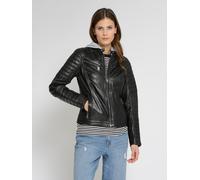 Lederjacke MUSTANG "31022111", Damen, Gr. XL, schwarz, Obermaterial: 100% Lammleder; Futter: 100% Baumwolle; Ärmelfutter: 100% Polyester, Jacken (69131900-XL) schwarz