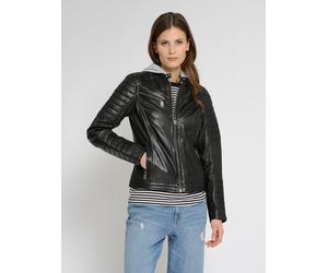 Lederjacke MUSTANG "31022111", Damen, Gr. XL, schwarz, Obermaterial: 100% Lammleder. Futter: 100% Baumwolle. Ärmelfutter: 100% Polyester, Jacken (69131900-XL) schwarz